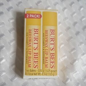Burt's Bees 2 Pack Beeswax Lip Balm Vitamin E & Peppermint